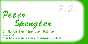 peter spengler business card